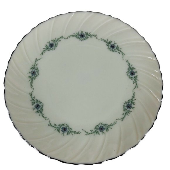 2 Lenox China Musette Salad Dessert Plates 7 7/8” Platinum Trim F507 VTG USA - Picture 4 of 7